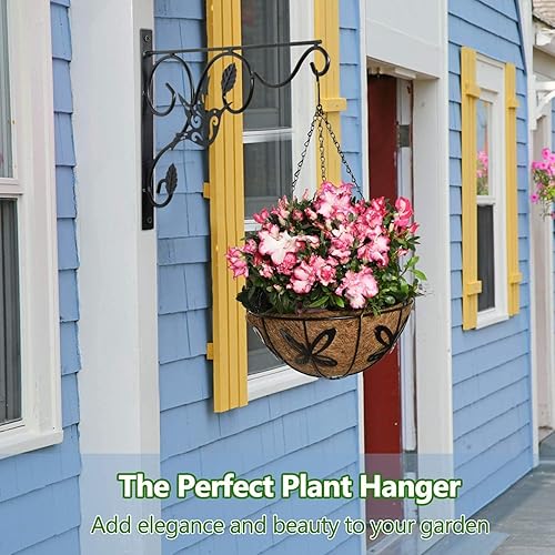 Miniatura 3 de Soporte para plantas colgantes, paquete de 4 ganchos de pared de 12 pulgadas con tornillos de hierro incluidos, colgador decorativo para comederos