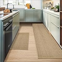 Vista 2 de Juego de tapetes y alfombras de cocina lavables y antideslizantes Artoid Mode de 2 piezas, tapetes de cocina absorbentes con respaldo de goma