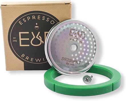 verybarista Custom Tune Up Kit for Rancilio Silvia espresso machines. IMS Nanotech Reinforced Screen SRT200NT, Cafelat Gasket - Green, Flat Screw.