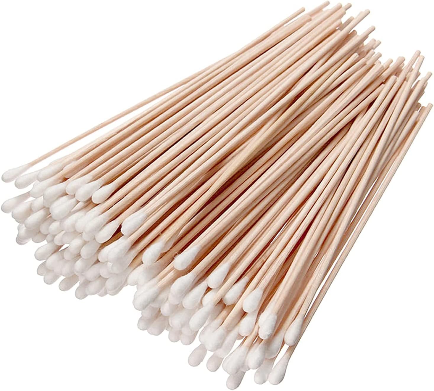 200 PCS 6 Inch Extra Long Cotton Swabs with Wooden Handles, Long Cotton Tipped Applicators for Precision Cleaning, Crafts, Electronics, Jewelry, Makeup Touch-Ups & Pet Care