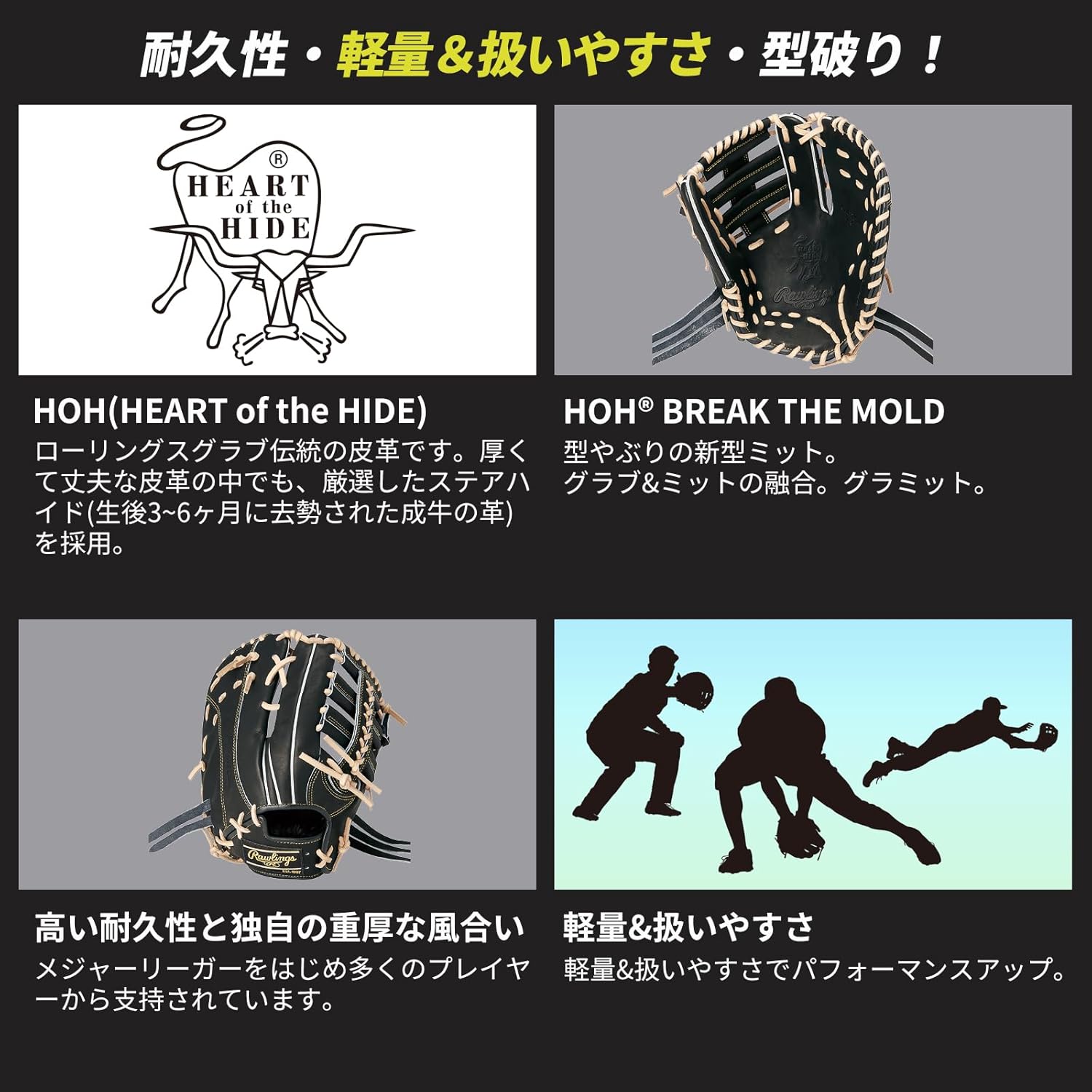 野球用 グラブ グローブ 硬式 大人用 HOH BREAK THE MOLD