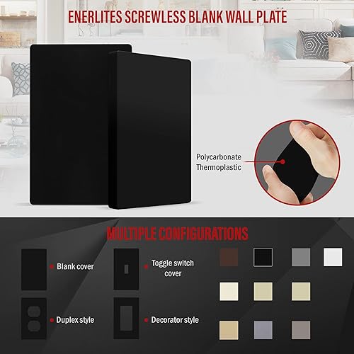 Miniatura 10 de ENERLITES - Placas para pared para ocultar imperfecciones, tamaño mediano, 4.88 x 3.11 pulgadas, de policarbonato termoplástico irrompible, aprobado