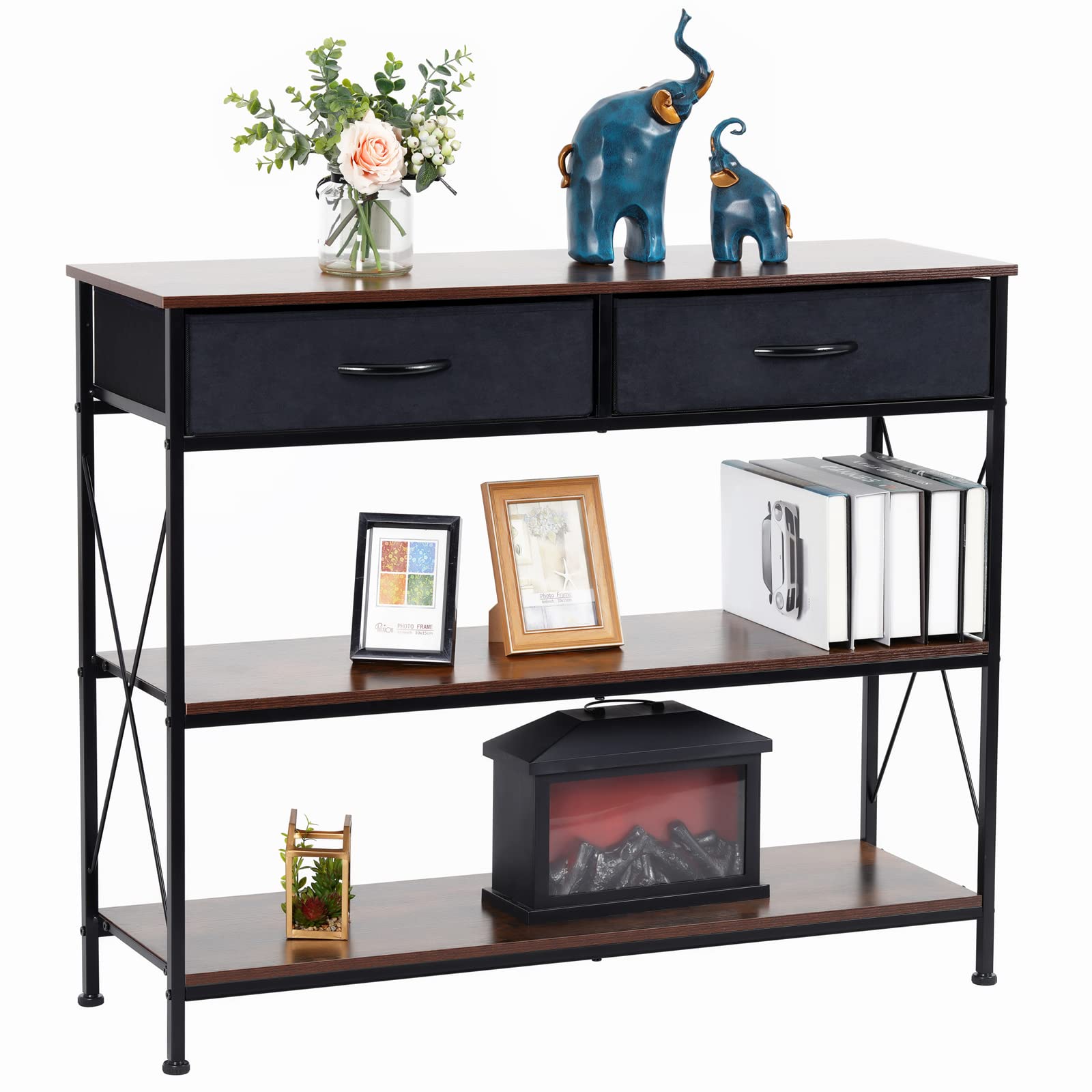Buy LYNCOHOME Console Table with 2 Drawers TV Stand, Entryway Table with Storage Shelves,Sofa