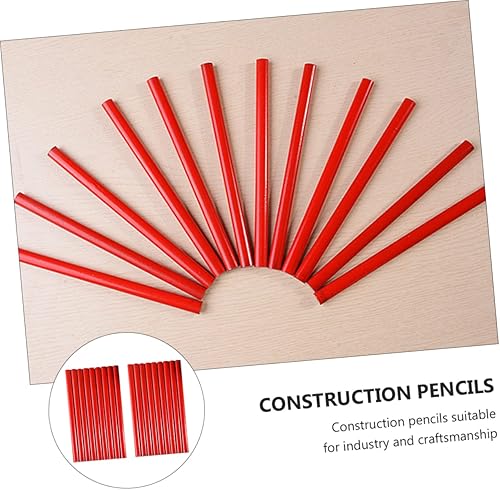 Miniatura 8 de Paquete de 100 lápices de carpintero, lápices planos de construcción para carpintería, lápices de marcado para proyectos de constructores