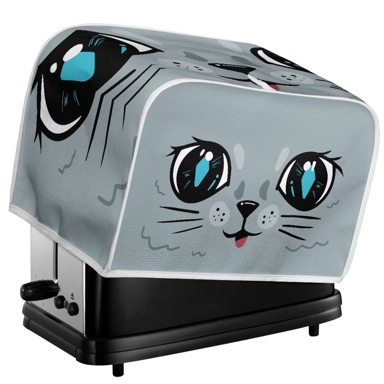 Cartoon Cars Toaster Cover For 2-Slice Machines - Quilted Polyester Dust Protector With Pockets, 11.4x7.8x7.4in - View #8
