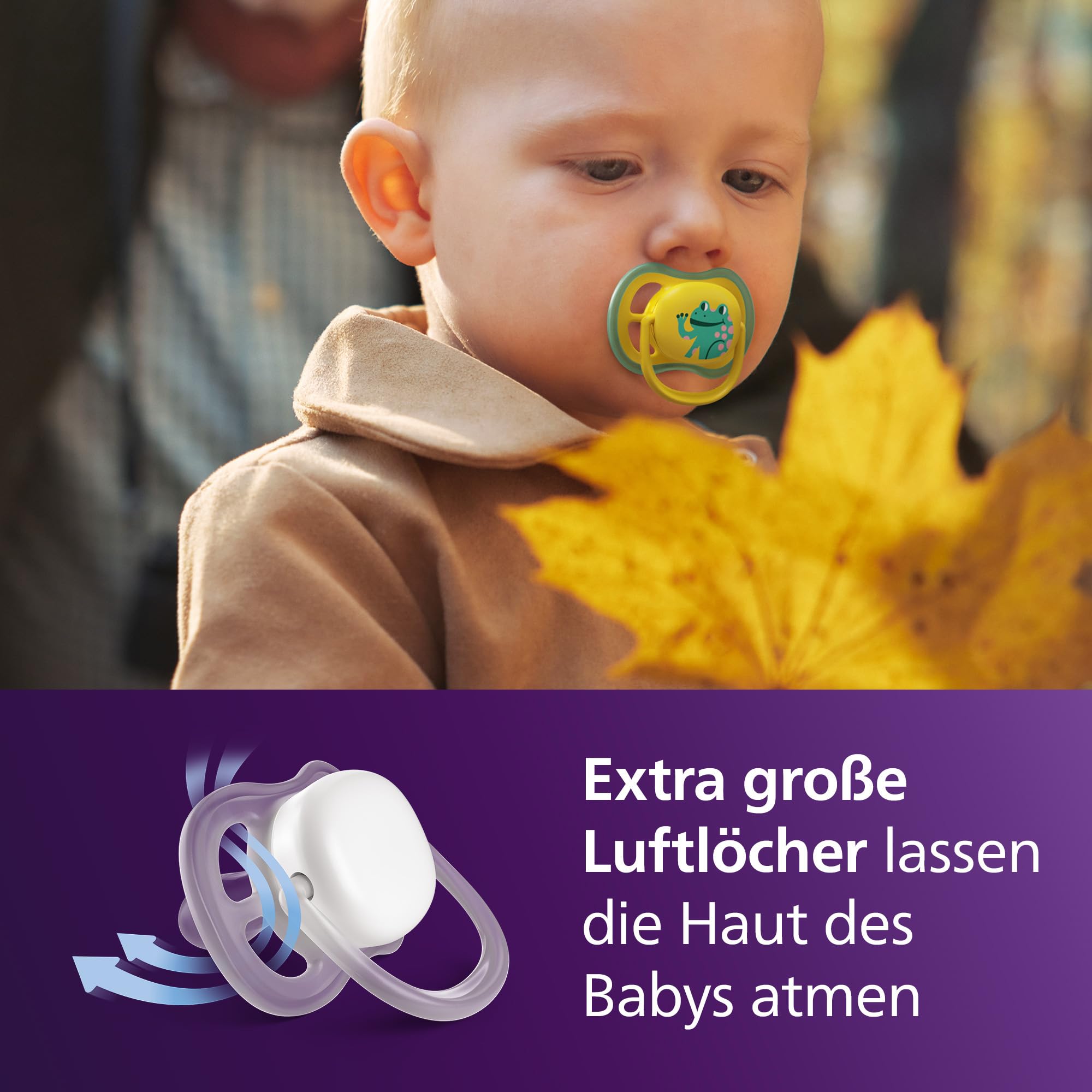 Philips Avent ultra air Day & Night Schnuller – kiefergerecht geformtes Design, für Babys ab 18 Monaten, leuchtet im Dunkeln, extra fester, symmetrischer Silikonsauger, BPA-frei, 4er-Pack, SCF349/56 - 2