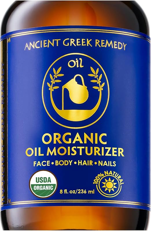 Ancient Greek Remedy Óleo corporal orgânico com amêndoas, oliva, jojoba, rosa-mosqueta, vitamina E e lavanda, 237 mL