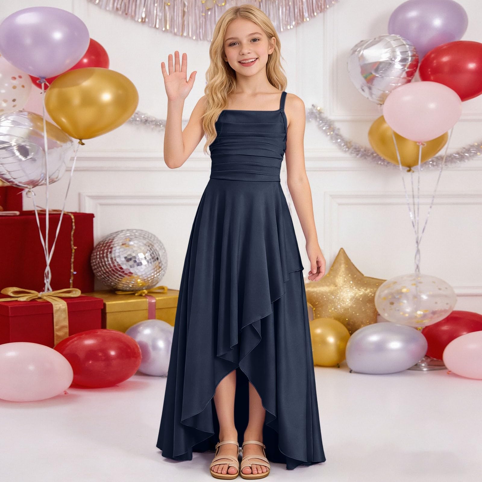 Vestido Niña Verano Algodón Fiesta Princesa Manga Corta Tul Flores Elegante Casual Suave Transpirable Infantil Lindo Primavera A143