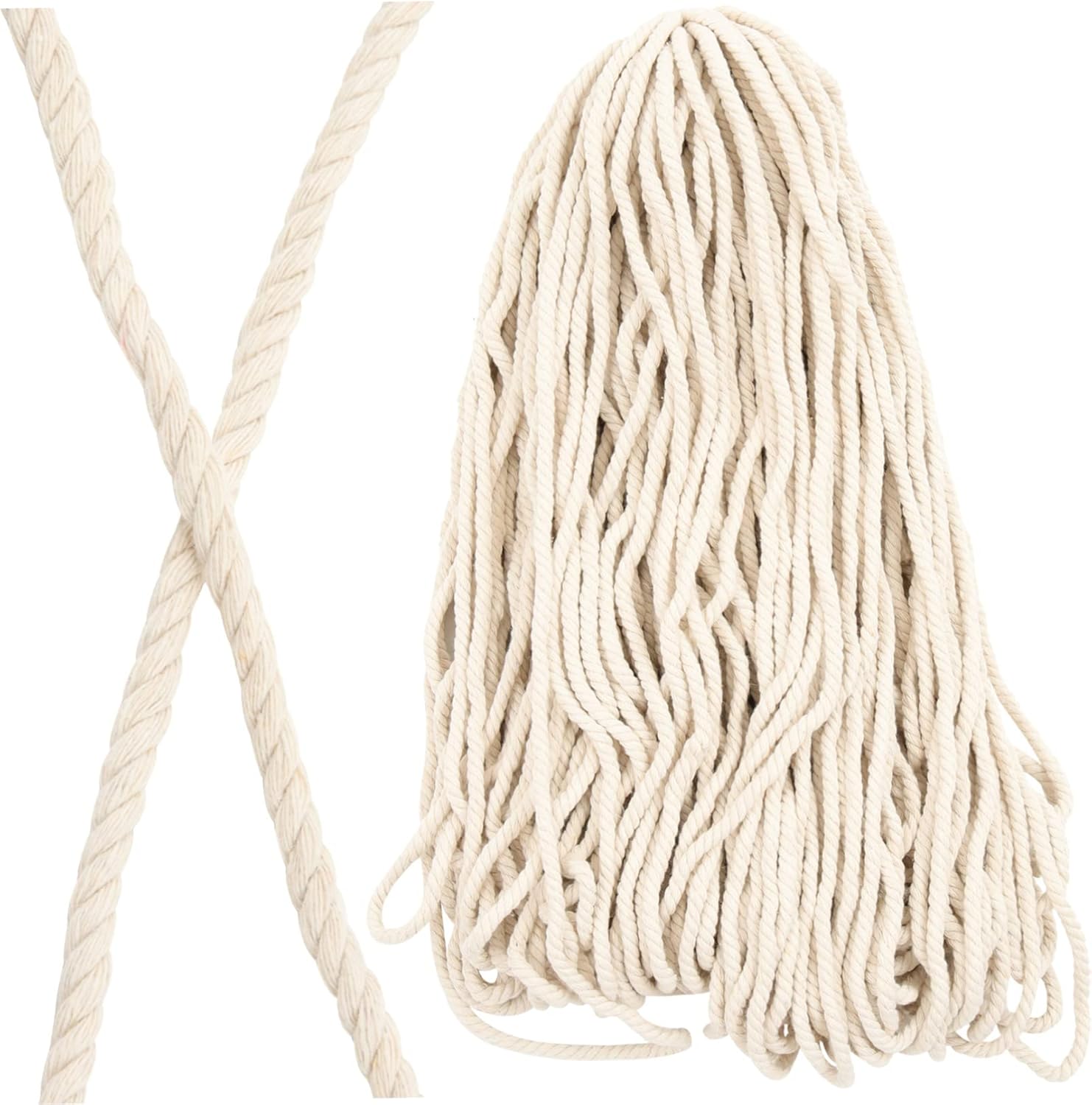 Handmade Cotton Frayed Rope Braided Woven Twisted Cotton String for Christmas Craft Roping