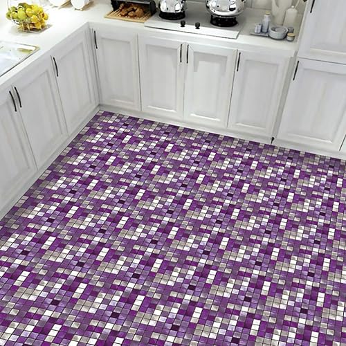 Miniatura 5 de IMIKEYA 10 calcomanías 3D para azulejos de mosaico autoadhesivos, removibles, papel tapiz decorativo de PVC, calcomanías cuadradas para cocina y