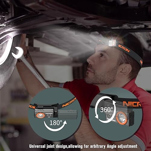 Miniatura 4 de NICRON D10 Linterna EDC Recargable, 500 Lúmenes, 3 Fuentes, Linterna Compacta de Bolsillo RGB con Tira de Lámpara de Cabeza, Base Magnética para