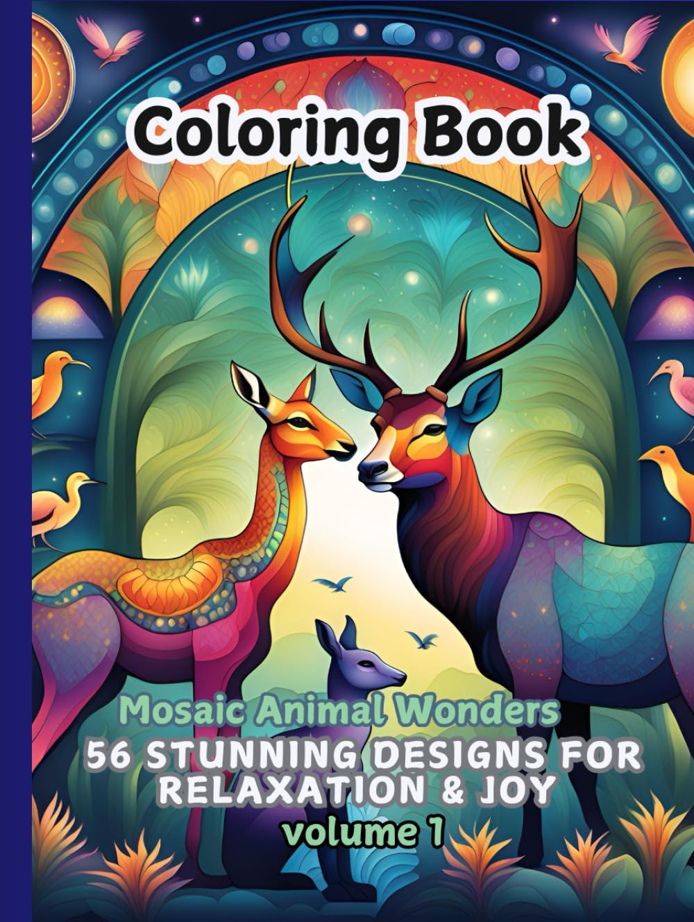 Mosaic Animal Wonders: 56 Stunning Designs for Relaxation & Joy