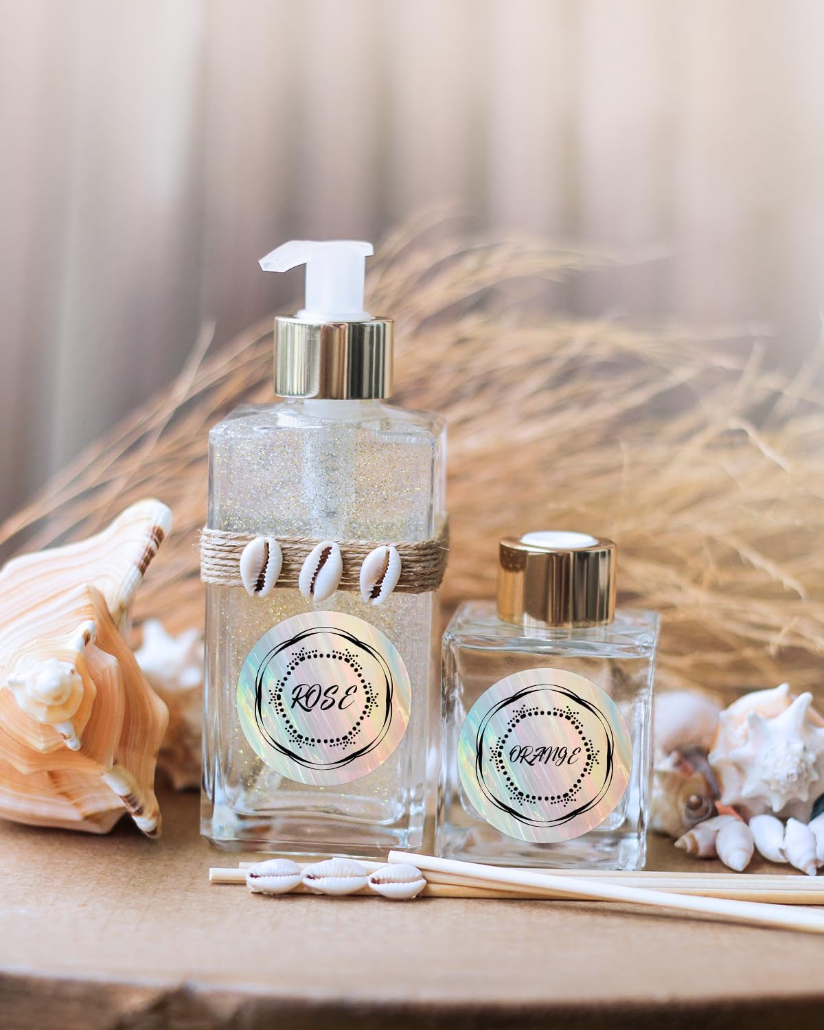 MUNBYN 2 Inch Round Shell Texture Thermal Labels, Waterproof Circle Stickers for Small Business, 500 Labels/Roll (Colorful) - Image 4