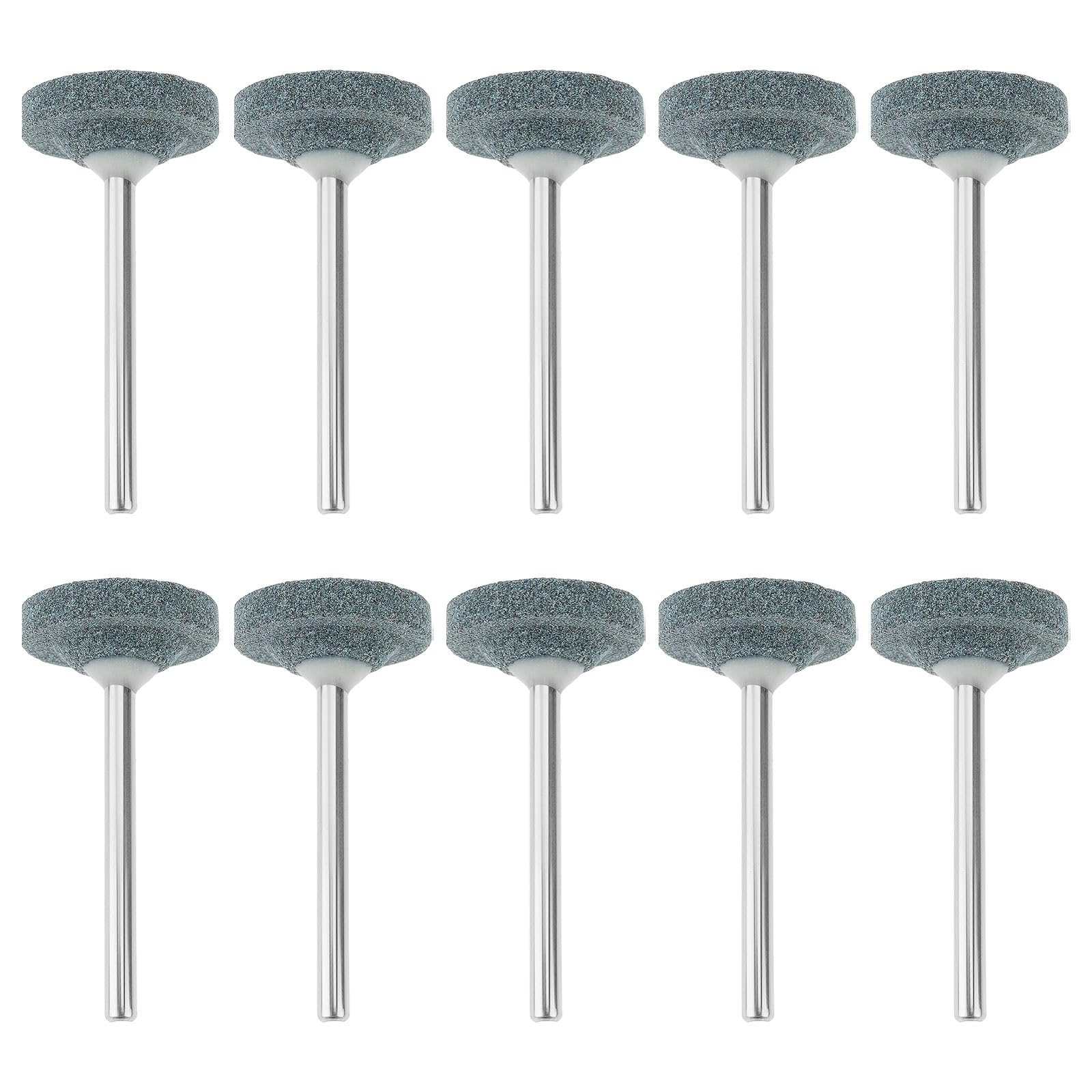 10 Pezzi Di Mole Abrasive In Carburo Di Silicio Da 20 Mm Con Gambo Da 1/8 Compatibile Con Dre-Mel