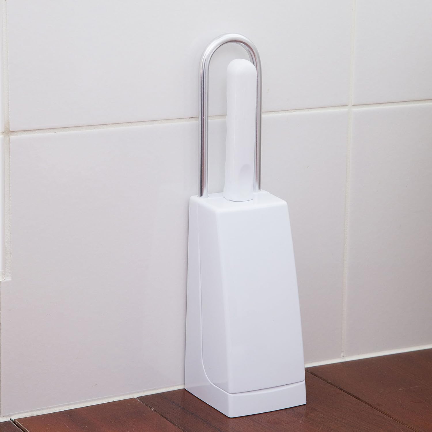 Slim compact toilet brush case with white TP001 (japan import)