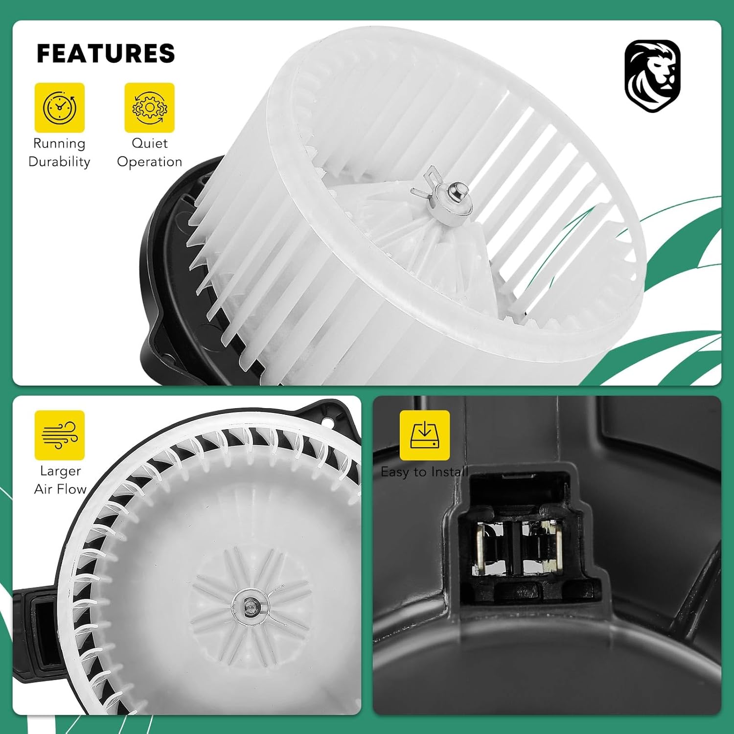 YHTAUTO A/C Heater Blower Motor Assembly for Jeep Grand Cherokee 2002-2004, Dodge Ram 1500 2002-2008, Ram 2500 3500 2003-2009