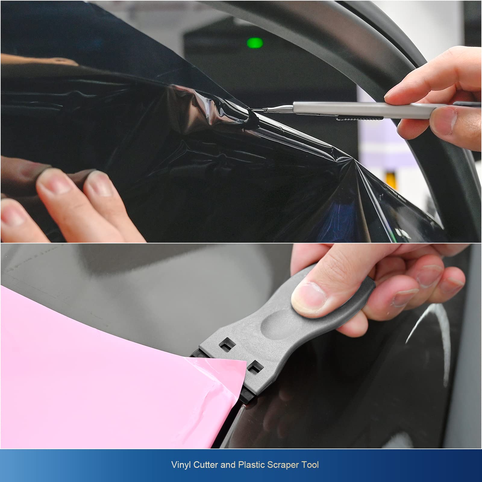 EHDIS Kit Covering d'outils de Film avec Flacon pulvérisateur 500 ML pour Emballage de Voiture, Film de Voiture, Encre Window avec raclette, Couteau, grattoir, extracteur de fenêtre, Gants