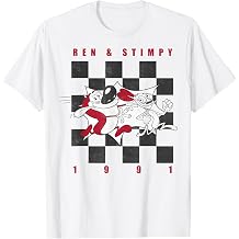 Ren and Stimpy 91 Checkers Board Logo T-Shirt