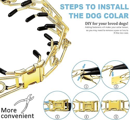 Miniatura 4 de Dog Collar Buckle, Fastener Stainless Steel Buckle for Small Medium Large Dogs Collar Steel Chrome Plated