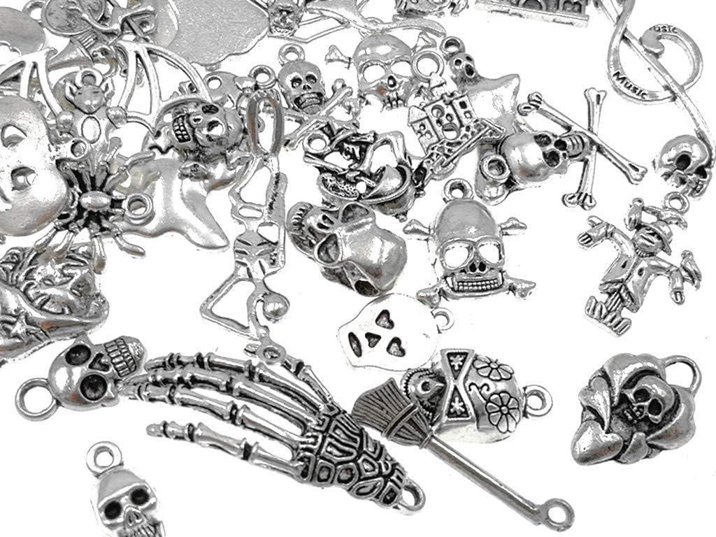 Assorted Halloween Hallowmas Theme Charm Pendant Connector for DIY Jewelry Making Accessaries(60pcs,Tibetan Silver Tone) - Image 5