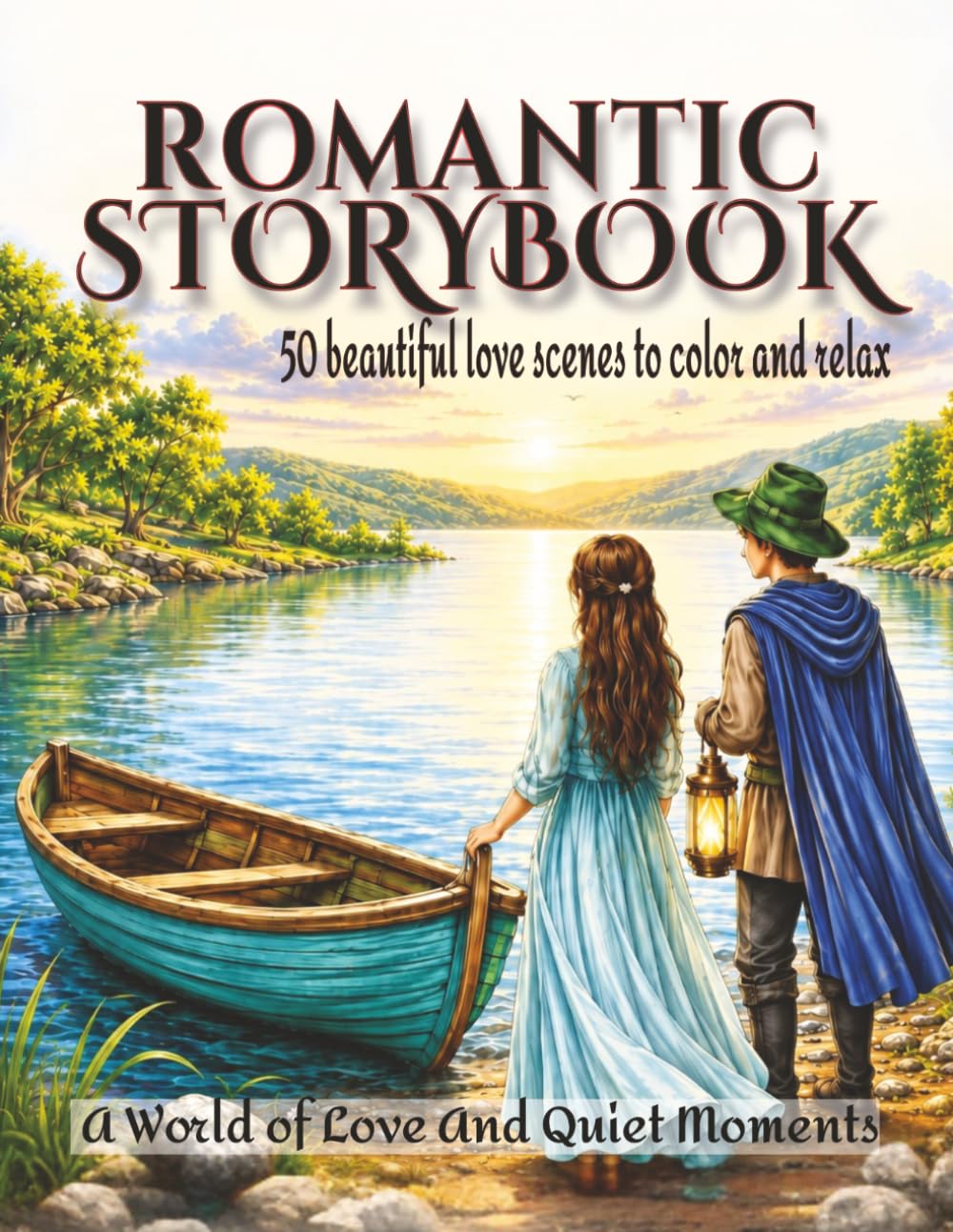 Romantic Story Coloring Book: 50 Beautiful Love Scenes to Color and Relax