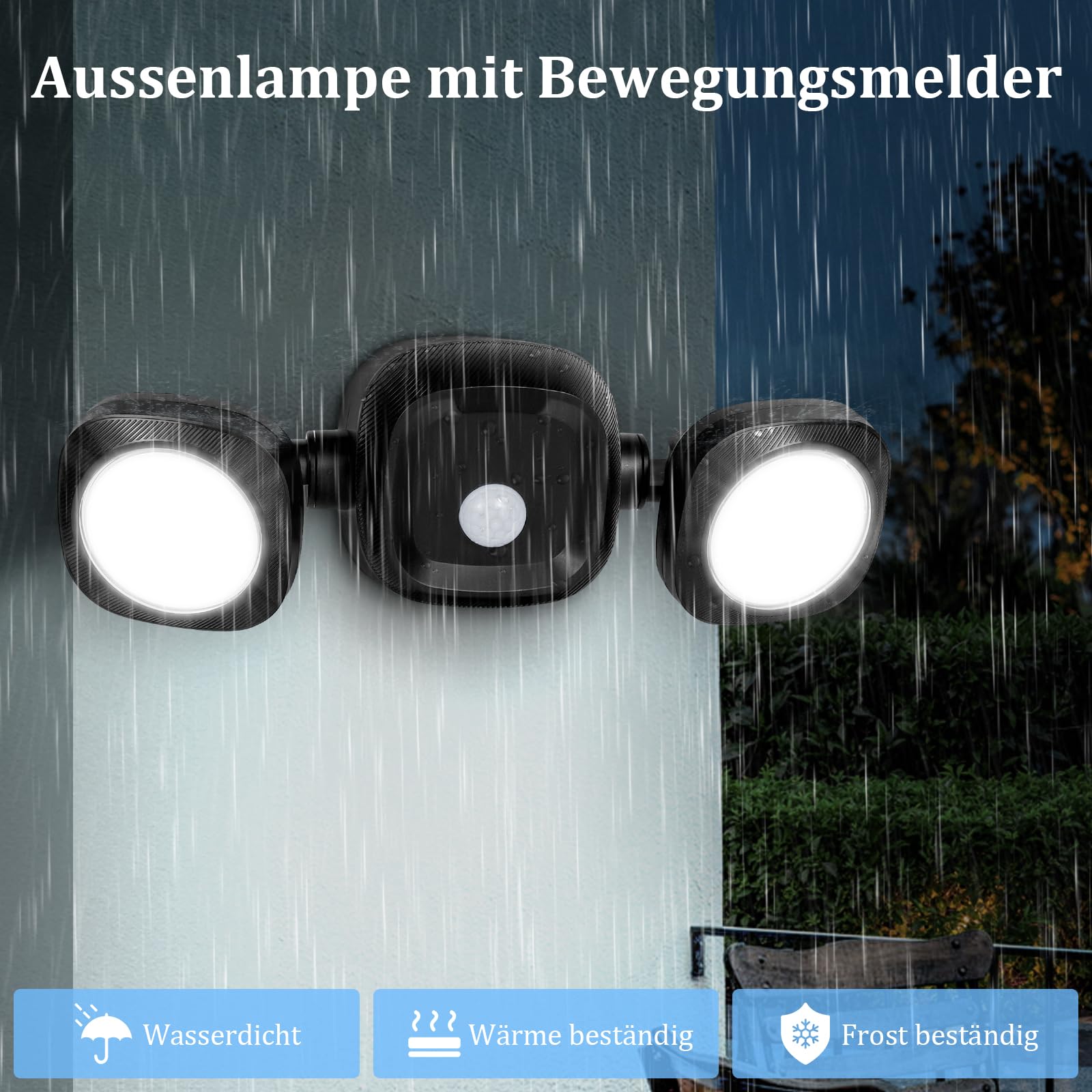 Toowell Lampe Extérieure Détecteur Mouvement Batterie - LED Étanche Jardin Garage - Avec Télécommande