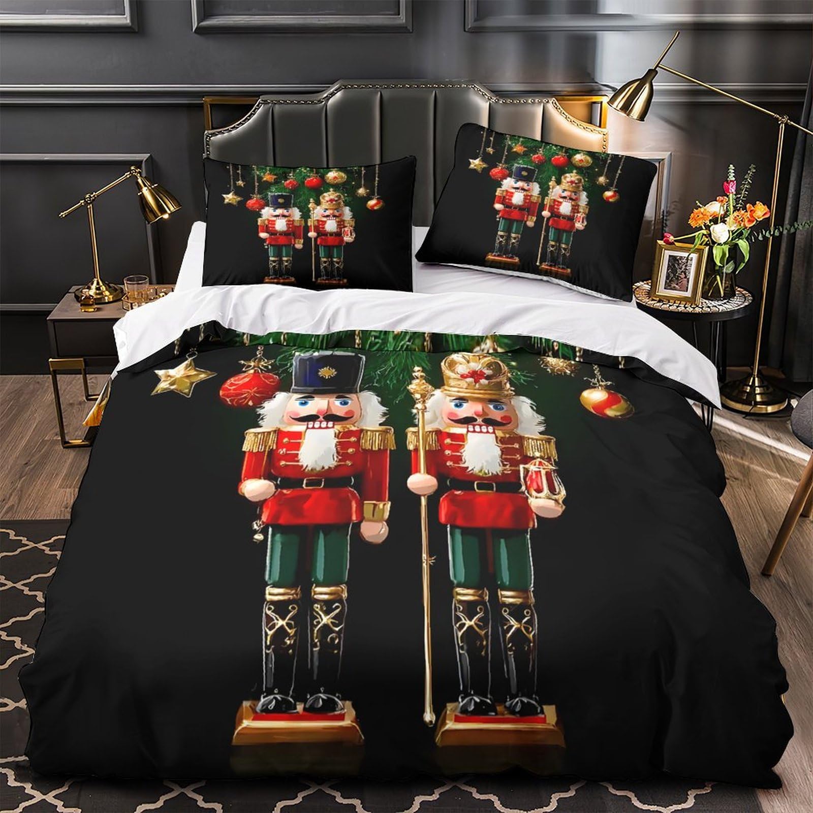 Housses de couette Noël 140x200 microfibre super douce pour lit simple