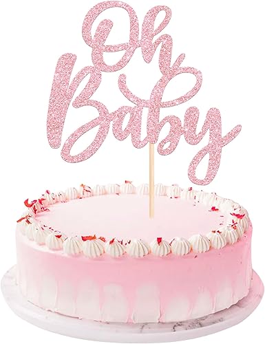 Miniatura 14 de 24 piezas Oh Baby Cupcake Toppers Glitter Baby Shower Cupcake Picks Reveal Género Decoración de Pasteles para Baby Shower Niños Niñas Fiesta