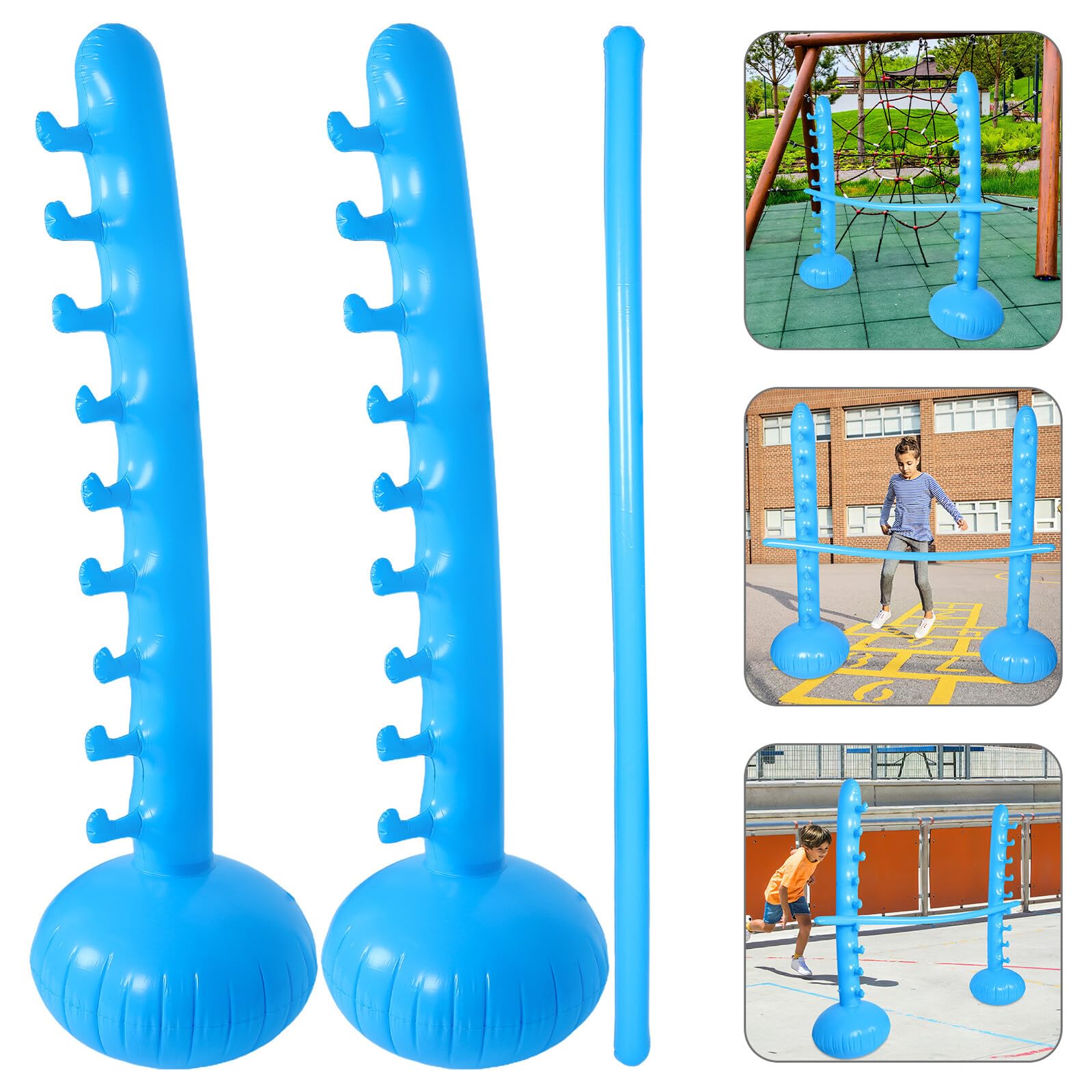 Aufblasbare Limbo Hüpfstange für Kinder aus Pvc, Blau | Drinnen und Draußen Nutzbar, Eltern Kind Interaktion, Lustiges Partyspiel mit Vielseitiger Nutzung