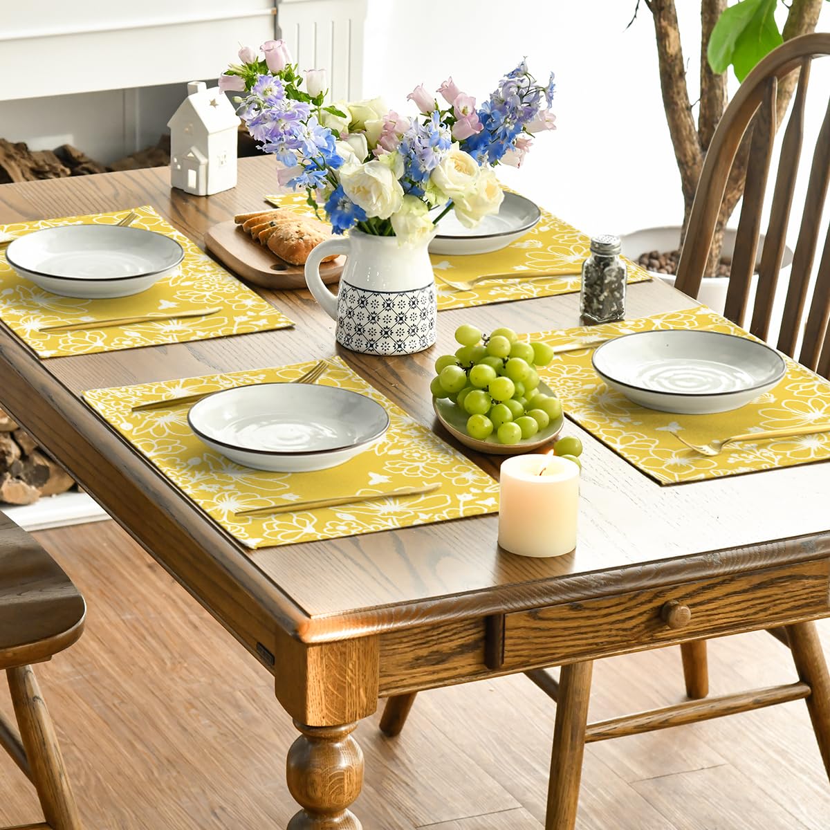 Artoid Mode Nappe De Table Jaune, Lavable, Pour Cuisine, Intérieur