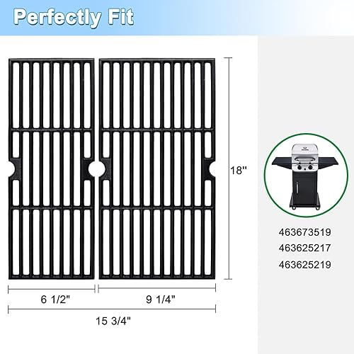 Miniatura 2 de Adviace Rejillas de parrilla para Charbroil Performance 2 Burner 463673519 piezas de repuesto, rejilla de cocción de hierro fundido para Char-Broil