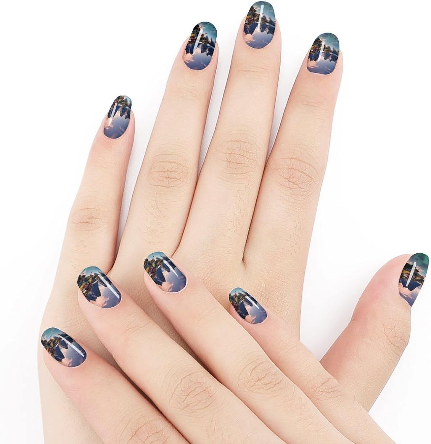 Norway IslandsSummer Nail Stickers Nail Strips | Nail Art Stickers of 10 sets with decorate fingernails,toenails,artificial nails Full Cover Easy On-Off Non-Damaging