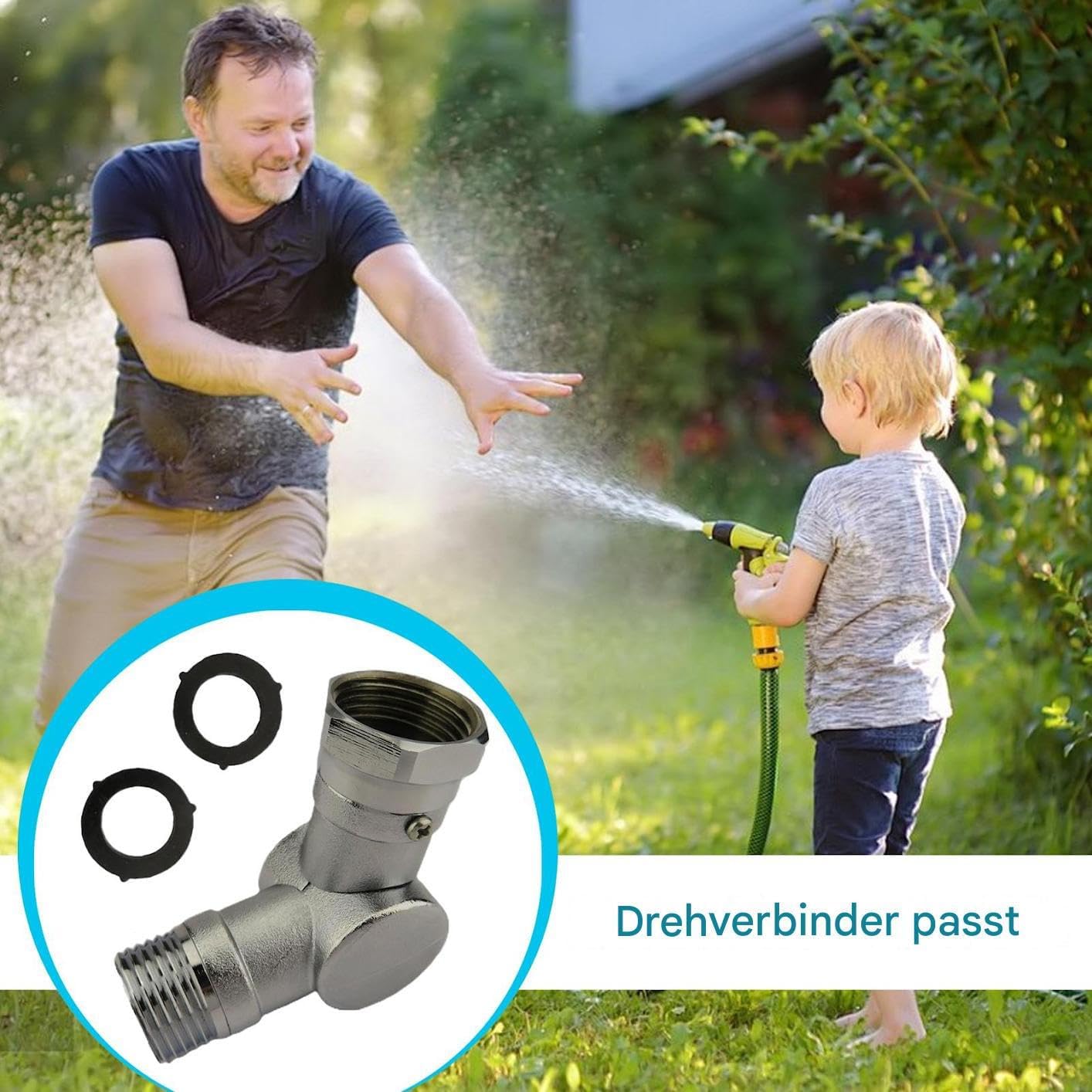 Adapter węża ogrodowego, obrotowy o 180° i 360°, regulowane złącze kranu do nawadniania ogrodu, czyszczenie basenu zewnętrznego, trwałe i szczelne rozwiązanie do nawadniania