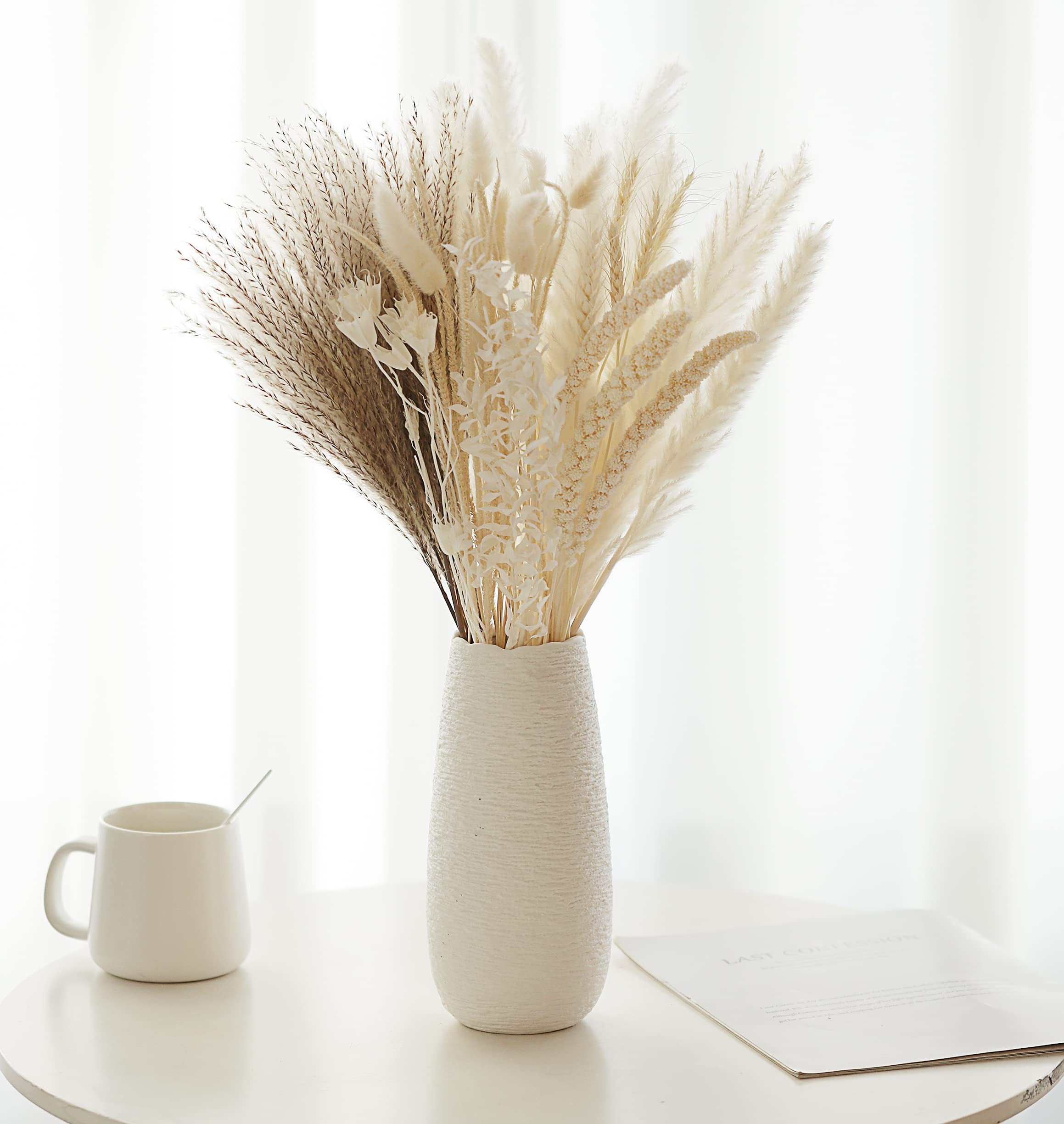 Natural Dried Pampas Grass 85 Stems Assorted Dried Flowers for Vase
