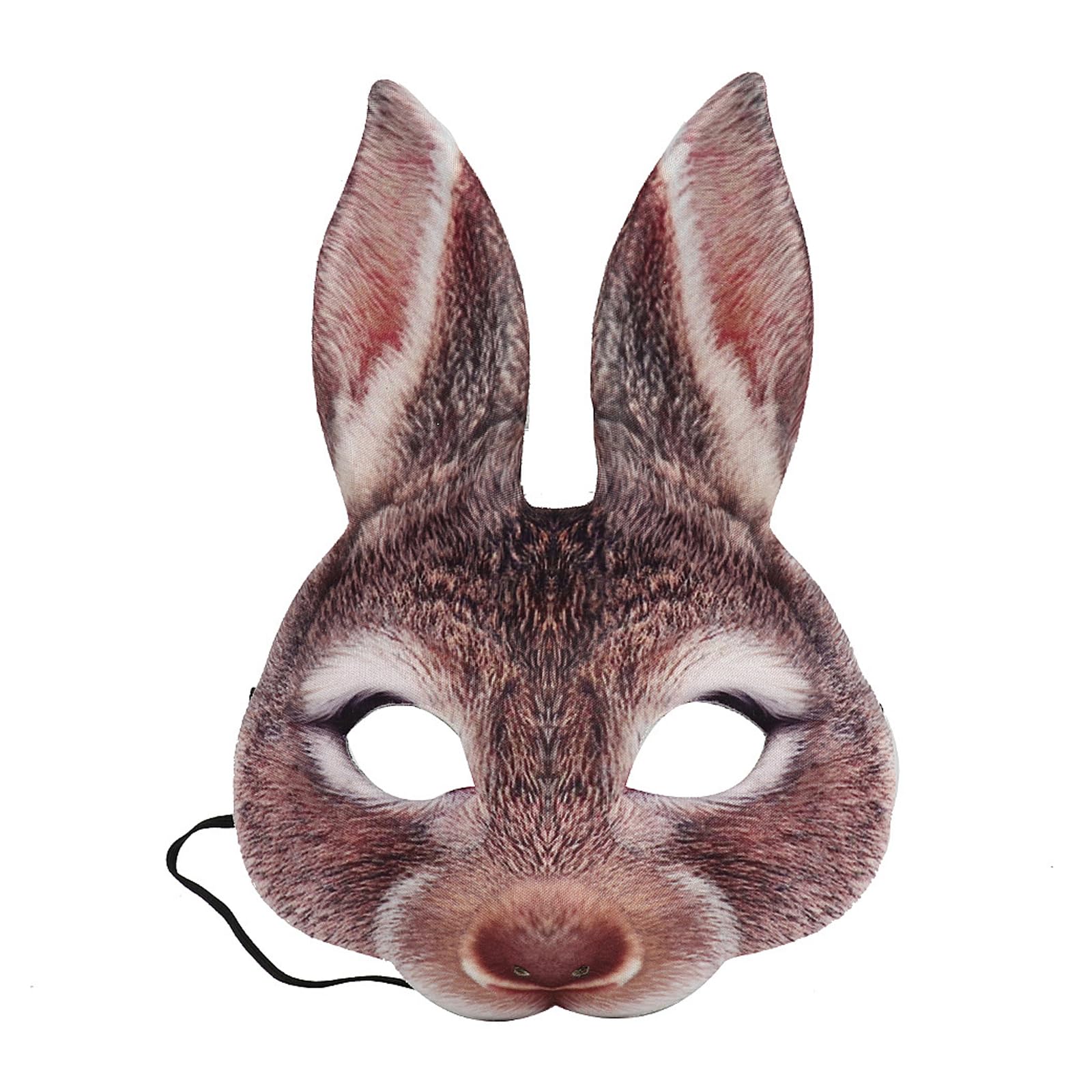 Bunny Face Mask, Realistic Bunny Mask Adult EVA Masquerade Bunny Mask Cosplay Rabbit Costume for Fancy Dress Ball Easter Carnival Halloween Animal Themed Party