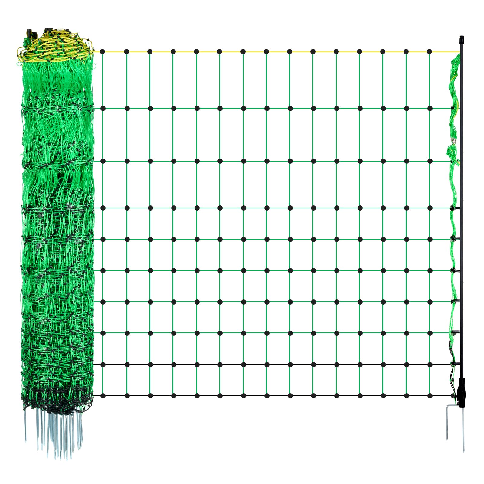 VEVOR Kit Rete per Recinzione Elettrica 0,88x49,98 m Rete in PE con Pali a Doppio Punta, Rete Portatile per Capre, Pecore, Agnelli, Cervi, Maiali, Cani, Cortili, Fattorie