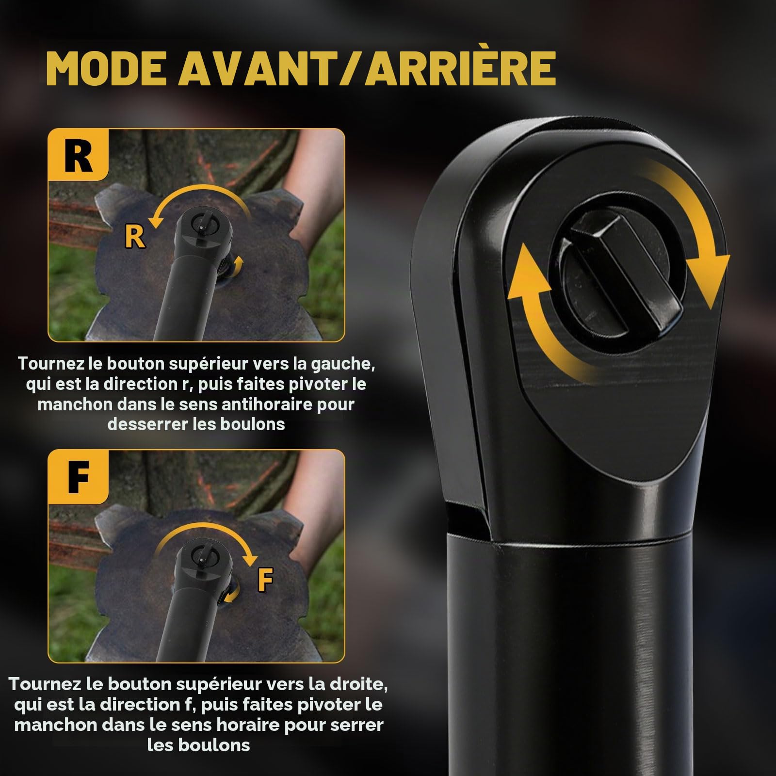 Clé à cliquet sans fil pour Dewalt 18 V 20 V, 3/8" (3/8") - Entraînement électrique à tige de 16 cm de long - Avec lumière LED - 300 tr/min - 80 Nm - Pas de batterie