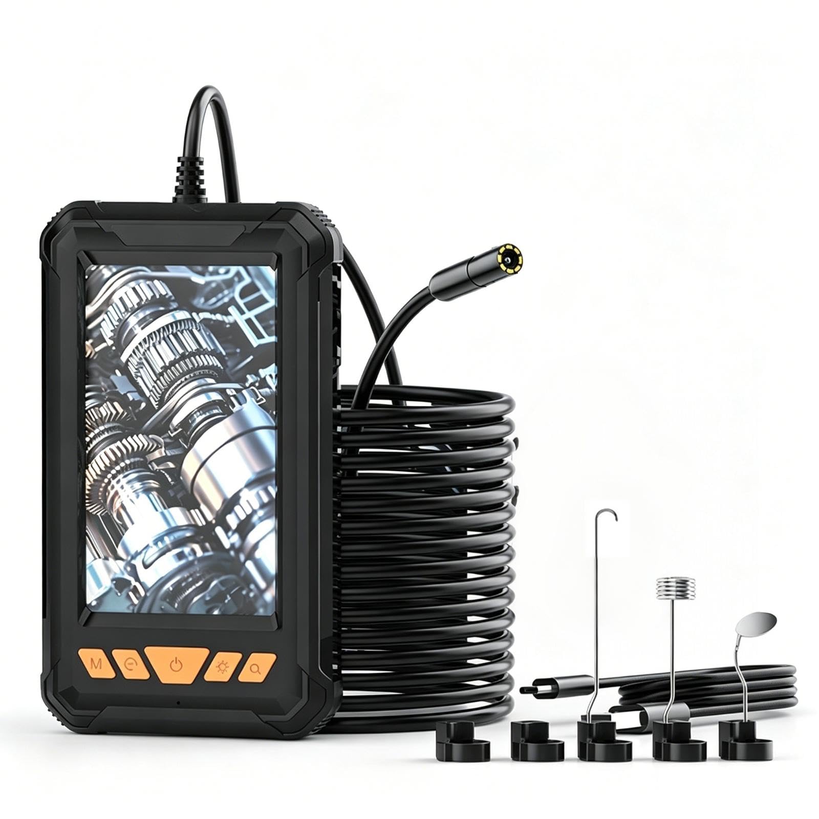 Industriekamera, Video, 4,3 Zoll Bildschirm, Wasserdichtes, Flexible Sonde Und Integrierte LED Beleuchtung; Ideal für Wartungsarbeiten, 10m