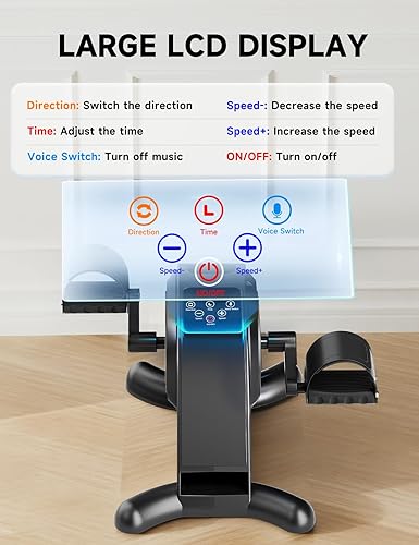 Miniatura 6 de Mini ejercitador de pedal de bicicleta estática para debajo del escritorio, ajuste motorizado, ejercitador de pedal de bicicleta, ciclo de