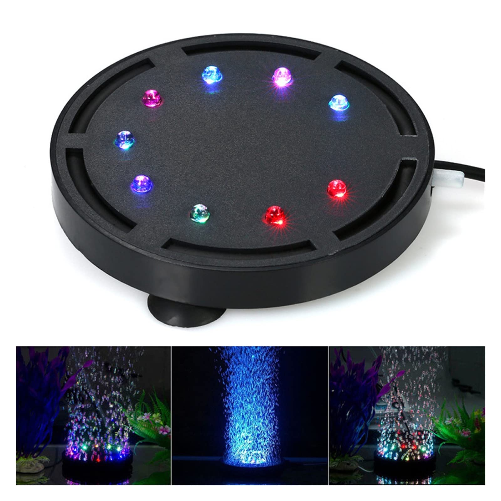 Oświetlenie LED do akwarium Nurkowanie Air Bubble Light Kolorowe światła podwodne Lampa akwariowa Decor Wodoodporne Bezpieczne