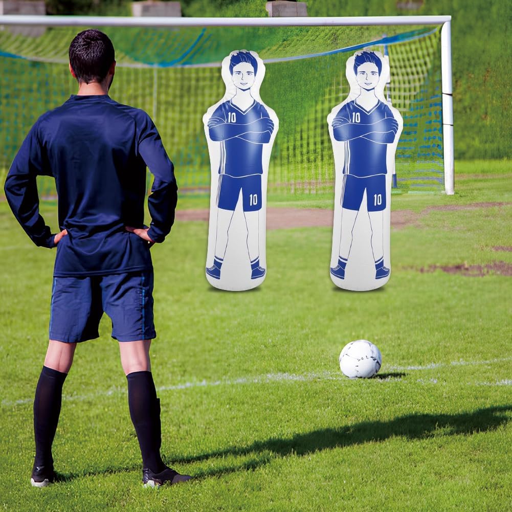 Aufblasbarer Fußball-Dummy, Fußball-Trainings-Dummy Tumbler Air Mannequin Free Kick Defender Wall Punching Tower Bag Boxsäule Sandsäcke für Kicks Dribbling Passing Drills