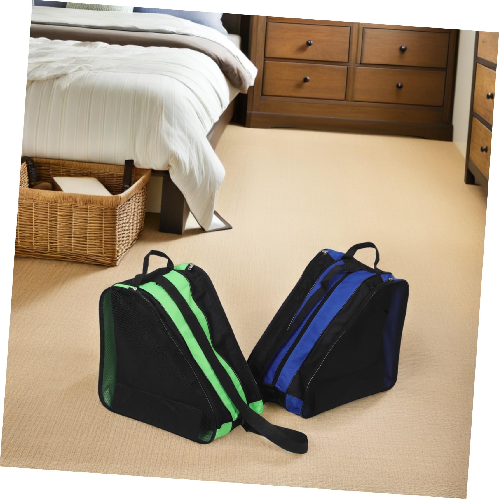 Toyvian Borsa per Pattini a Rotelle 2 Pezzi, Capienza Grande in Oxford | Scomparti Separati e Tracolla Regolabile, per Ragazzi, per Uso Outdoor e Stoccaggio, Mantiene Contenuto Asciutto