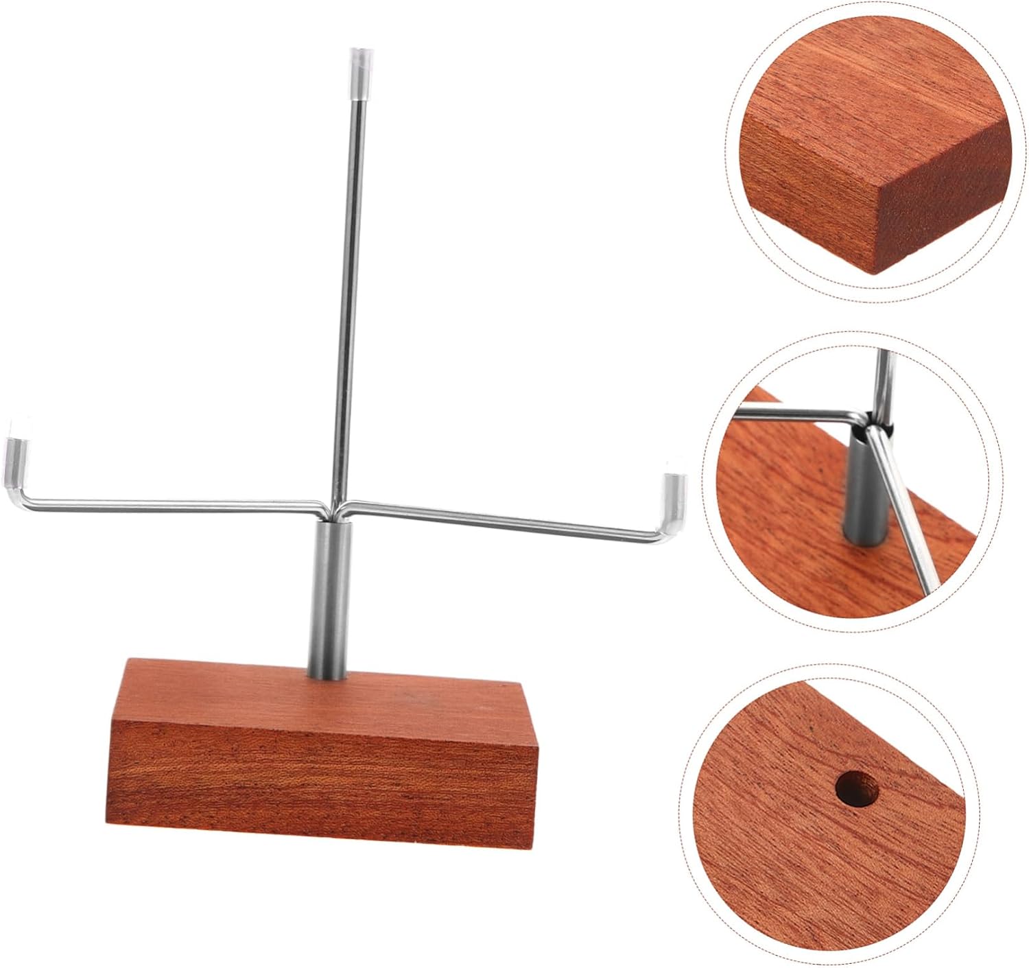 PRETYZOOM Crystal Ball Display Stand with Metal Holder and Wooden Base