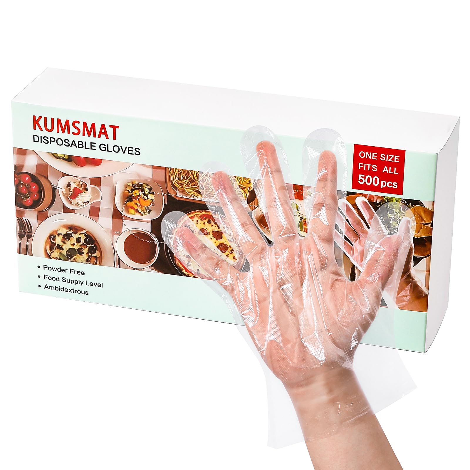 Photo 1 of KUMSMAT Disposable Polyethylene Gloves - 500 Count