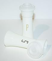 Vista 3 de Vintage Tupperware - Salero y pimentero reloj de arena de 6 pulgadas de alto
