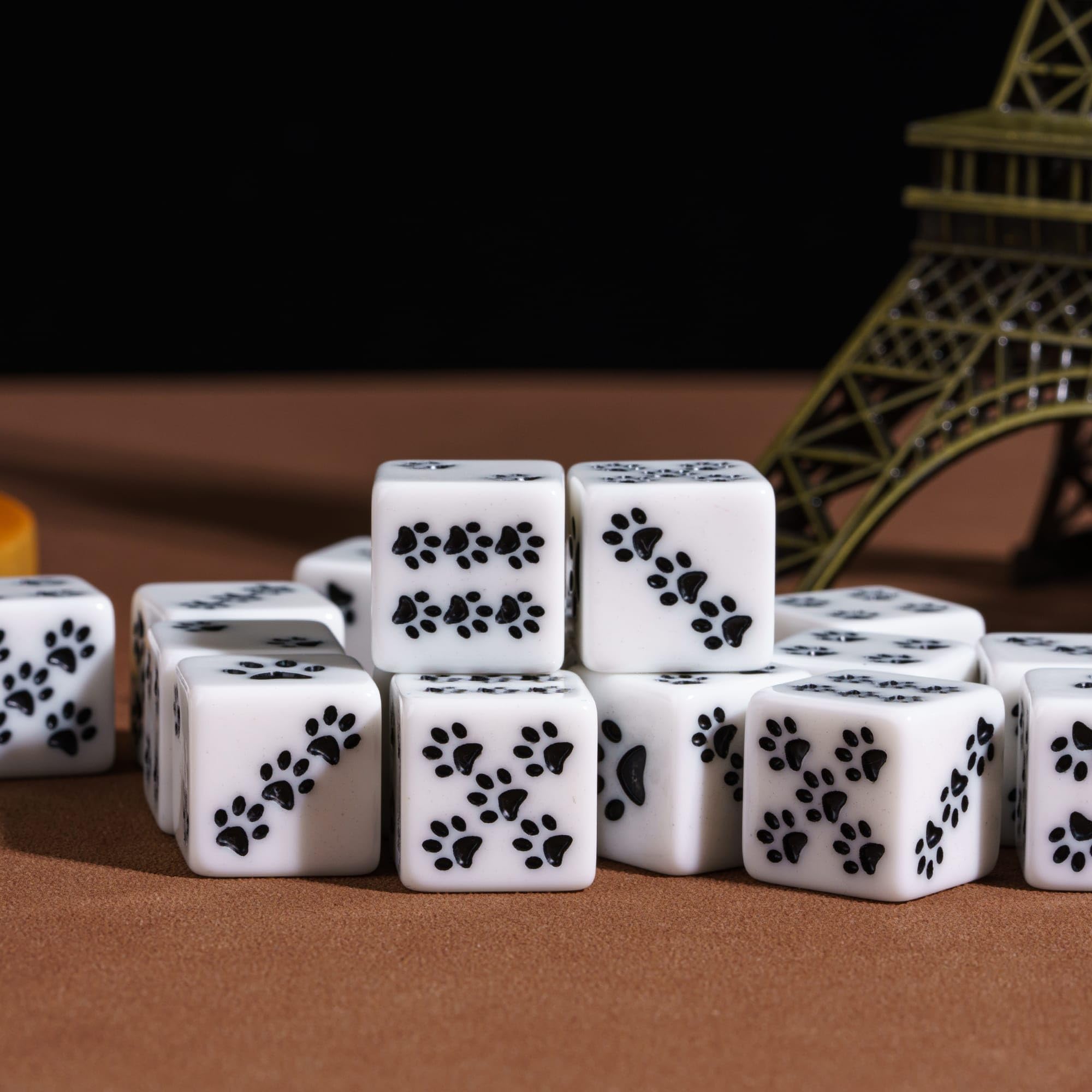 Juego de 10 dados D6 de 16 mm, juego de dados de seis caras, dados blancos de 6 caras para juegos de mesa Dungeons and Dragons RPG Wow