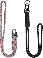 Vista 13 de Llavero de Paracord de Servicio Pesado, Collar de Paracord, Llavero para Teléfono Celular, Silbatos, Correa Trenzada para Muñeca