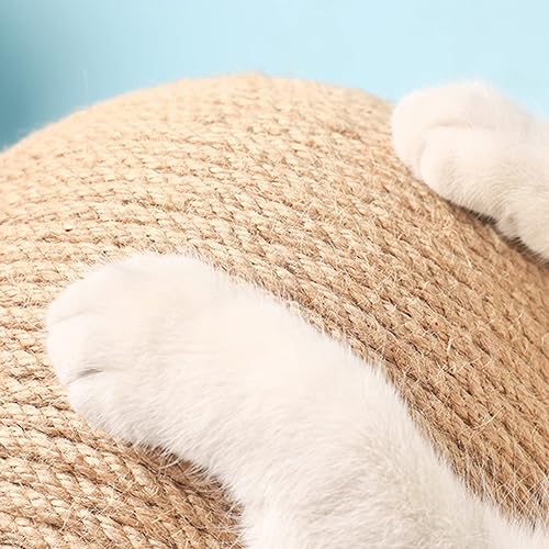 Miniatura 5 de BUYTER Rascador de madera maciza para gatos, muebles para mascotas, cuerda de sisal, bola rascadora, molienda, patas, juguete de raspador (L)