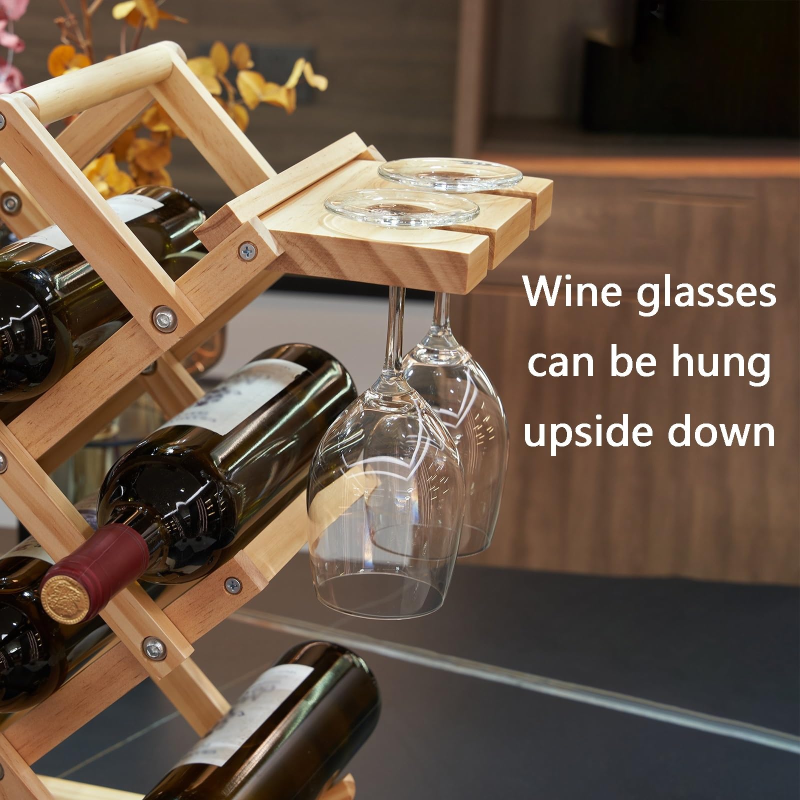 Casier à vin en Bois, avec poignée, Facile Assembler