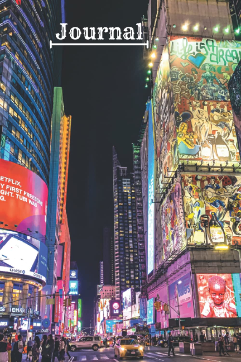 Blank Journal (6x9 120 Pages), lined paper with unlimited uses: Times Square like design cover: Great journal for all levels and needs of writing or tracking information